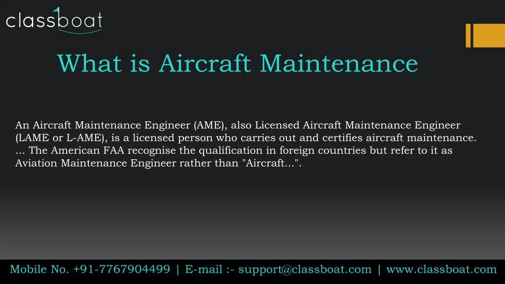 what is aircraft maintenance