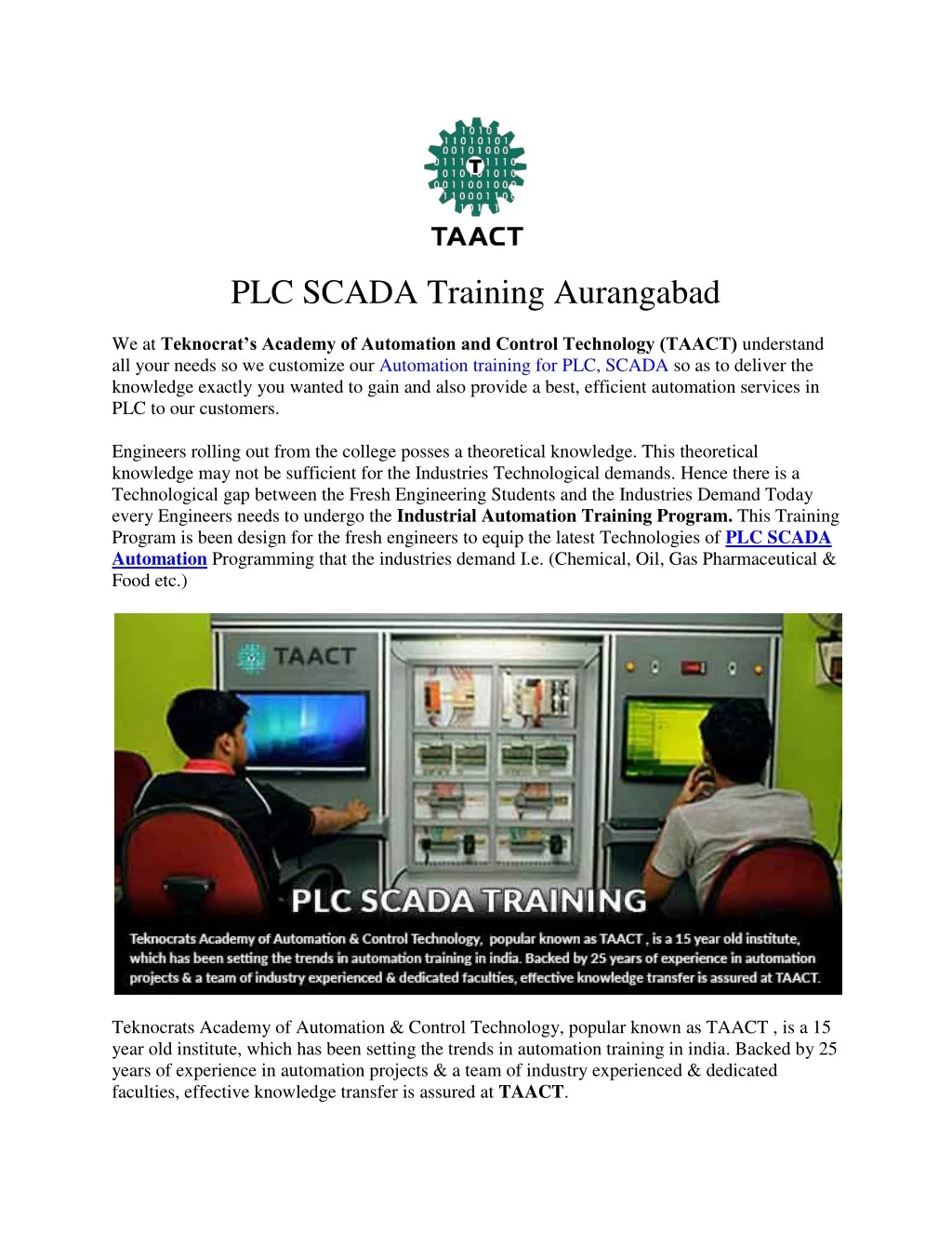 plc scada training aurangabad