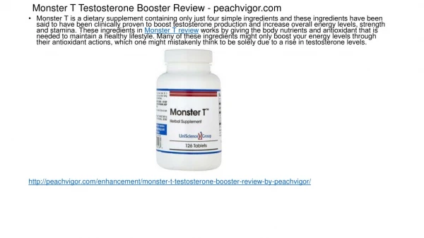 Monster T Testosterone Booster Review - peachvigor.com
