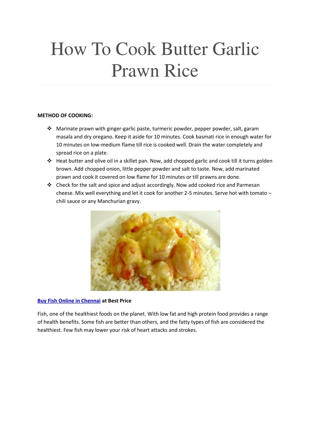 how to cook butter garlic prawn rice