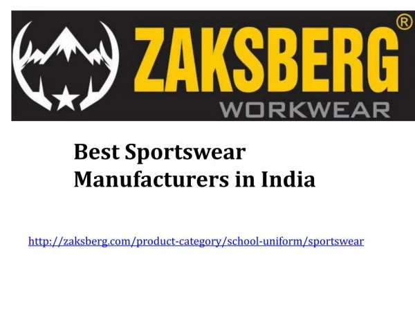 Best Sportswear Manufacturers in India