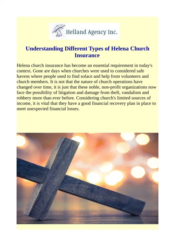 Understanding Different Types of Helena Church Insurance
