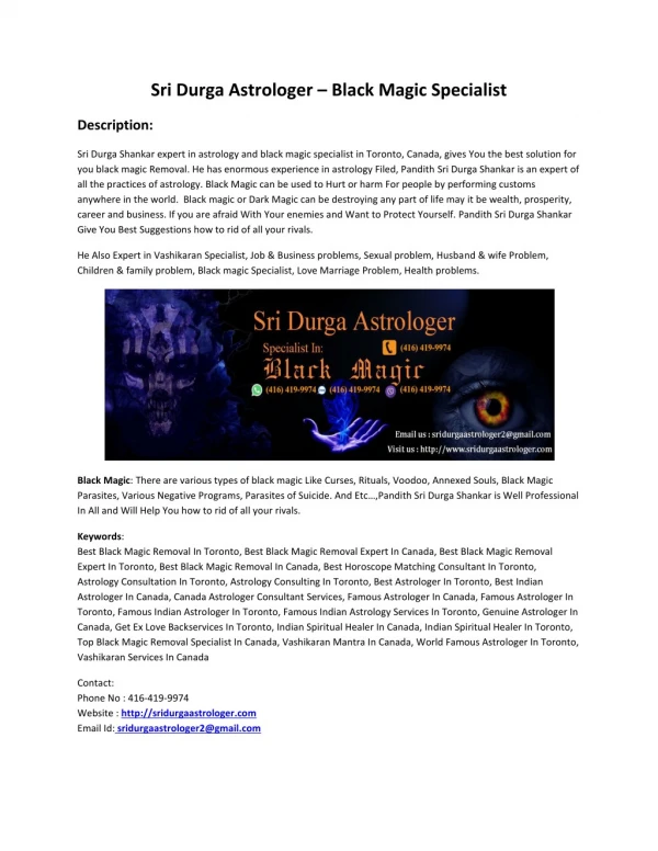sri durga astrologer black magic specialist