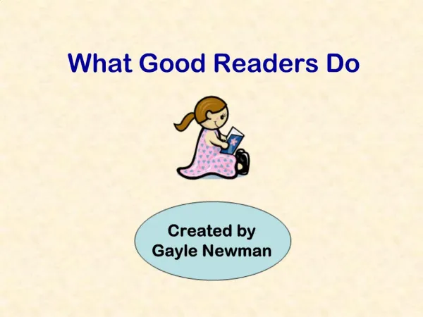 What Good Readers Do