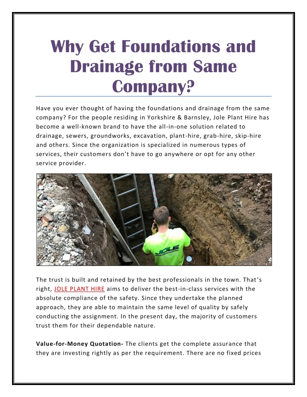 why get foundations and drainage from same company