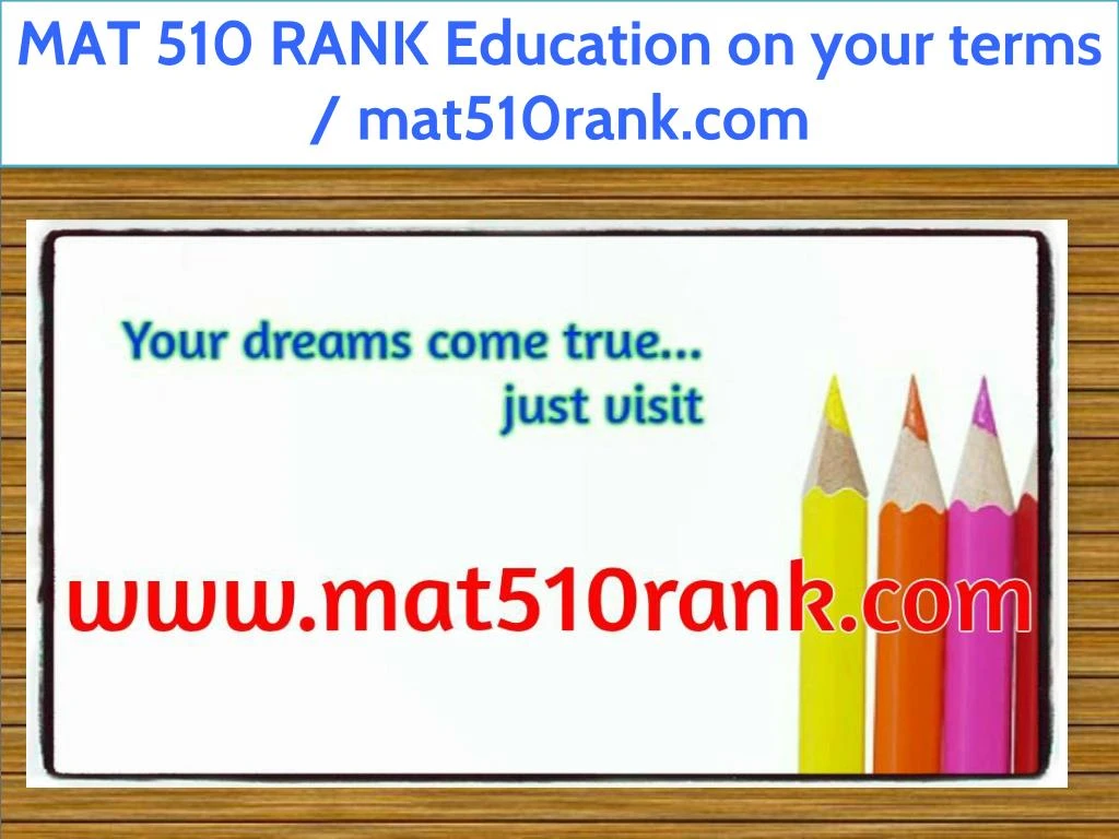 mat 510 rank education on your terms mat510rank