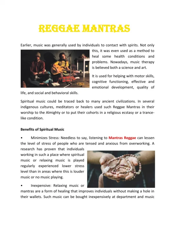 Mantras Reggae - www.reggaemantras.com