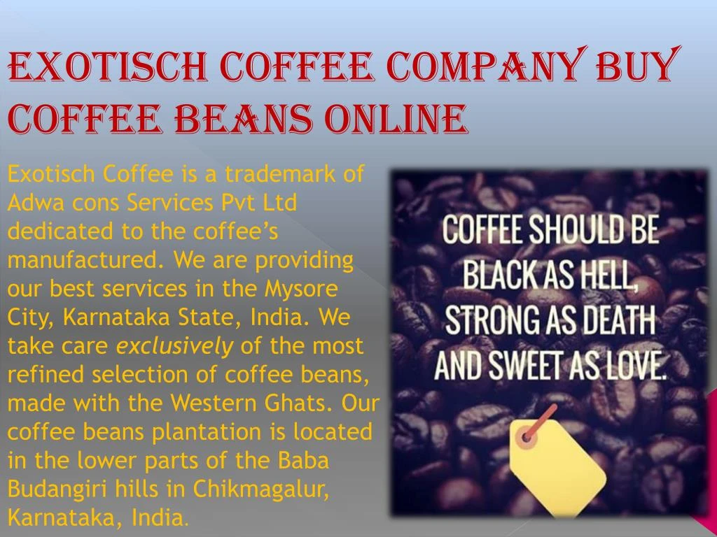 exotisch coffee company buy coffee beans online