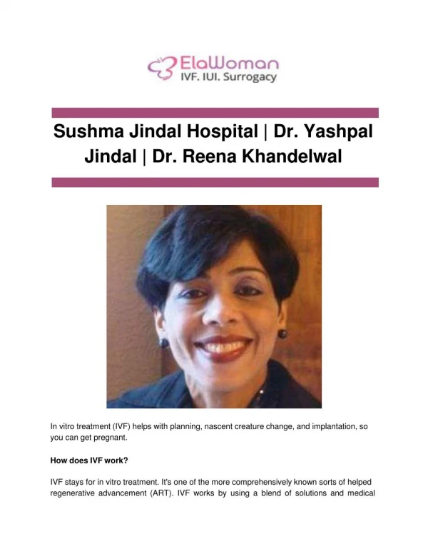 Sushma Jindal Hospital _ Dr. Yashpal Jindal _ Dr. Reena Khandelwal