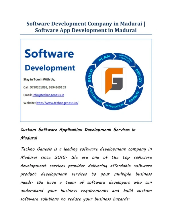 Software Development Company in Madurai | Software App Development in Madurai