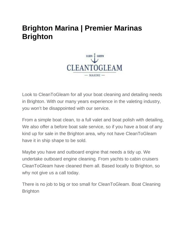 Brighton Marina | Premier Marinas Brighton