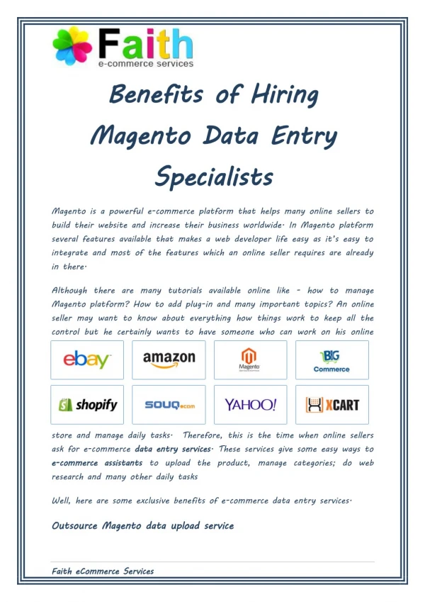 Why Hire Magento Data Entry Specialists
