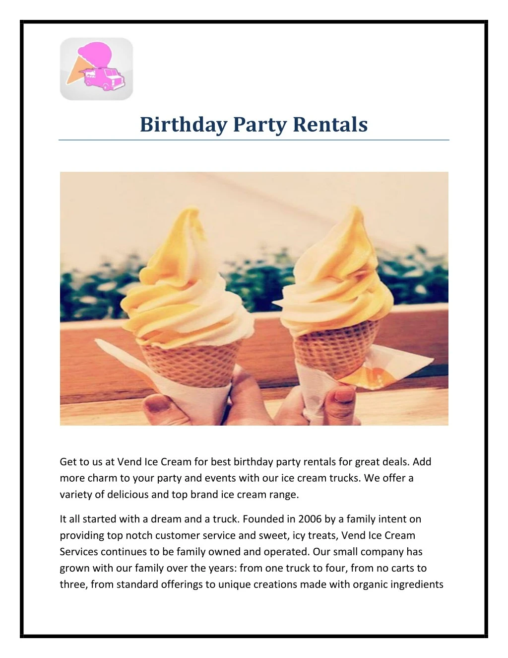 birthday party rentals