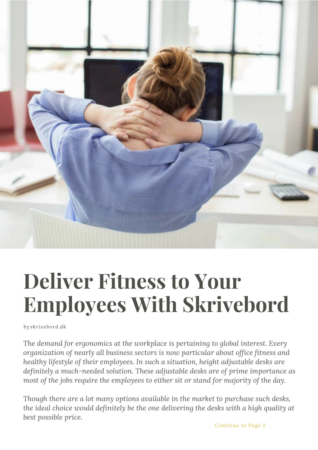 deliver fitness to your employees with skrivebord