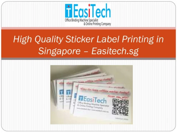 High Quality Sticker Label Printing in Singapore â€“ Easitech.sg