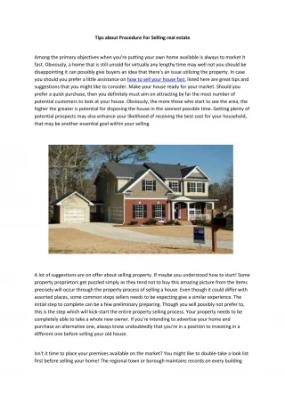 how to sell your house fast - slide 1