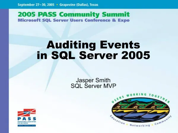 Auditing Events in SQL Server 2005