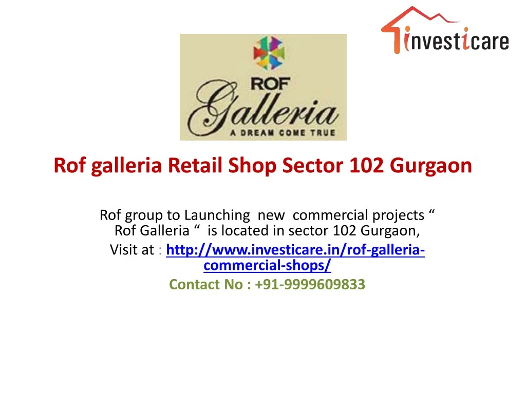 rof galleria retail shop sector 102 gurgaon