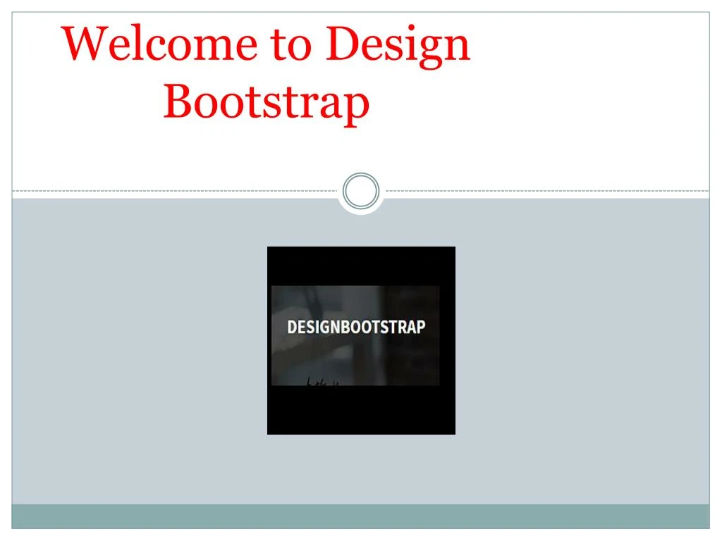 welcome to design bootstrap