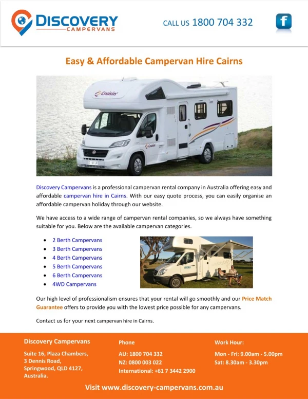 Easy & Affordable Campervan Hire Cairns
