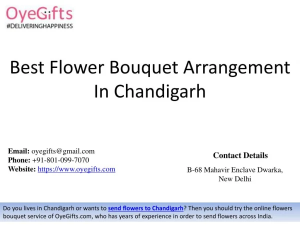 Best Flower Bouquet Arrangement In Chandigarh