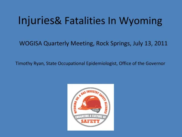 Injuries Fatalities In Wyoming