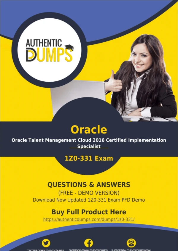 1Z0-331 Dumps PDF - Ready to Pass for Oracle 1Z0-331 Exam