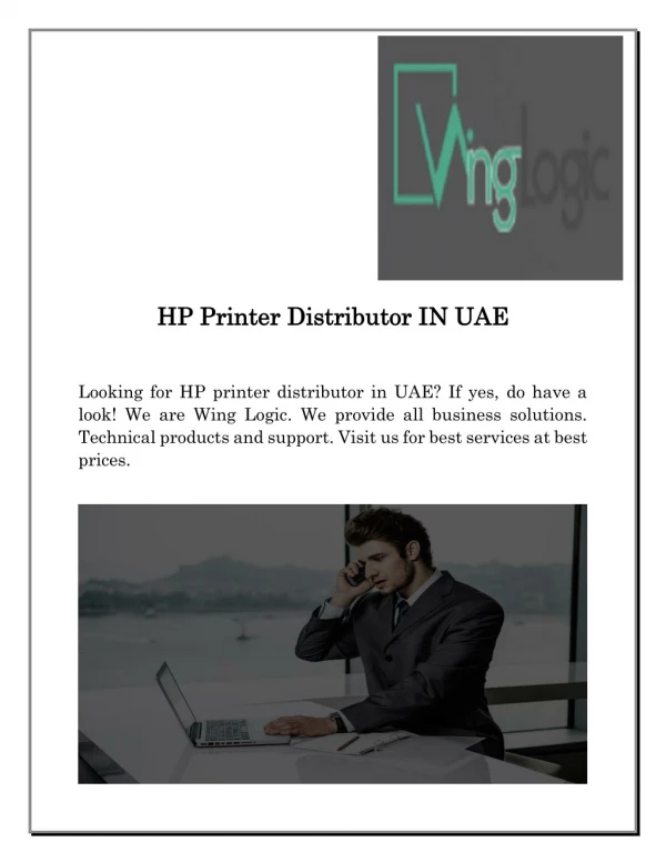 Hp Printer Distributor In UAE