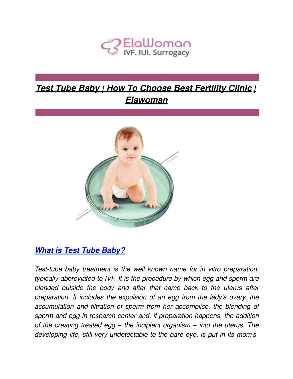 test tube baby how to choose best fertility