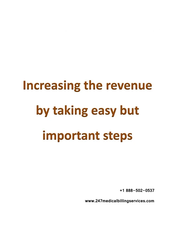 Increasing the revenue by taking easy but important steps