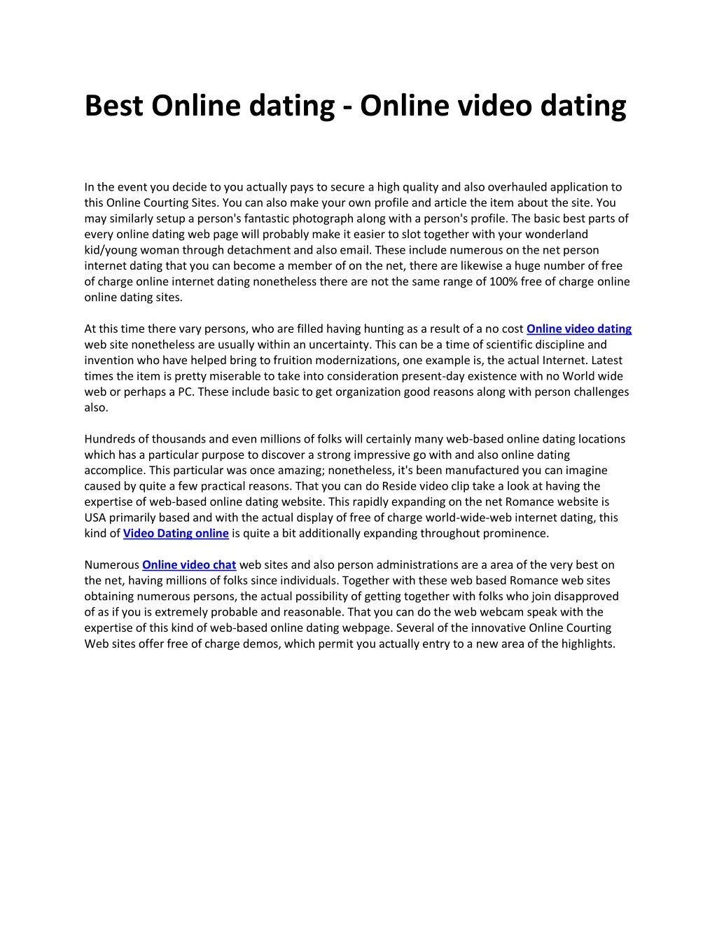 best online dating online video dating