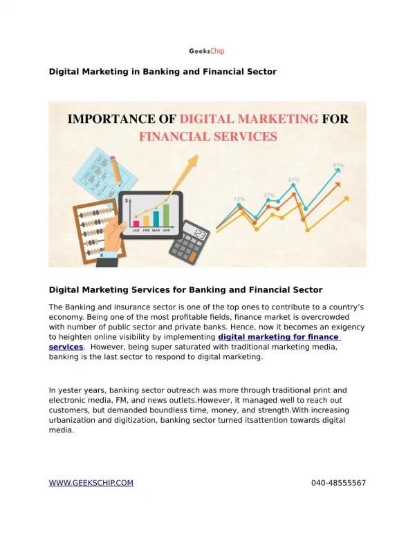 Digital Marketing Services for Banking and Financial Sector