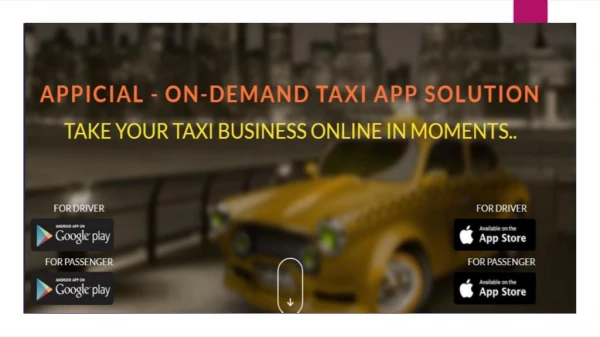 Uber Clone Taxi App Solutions By Appicial