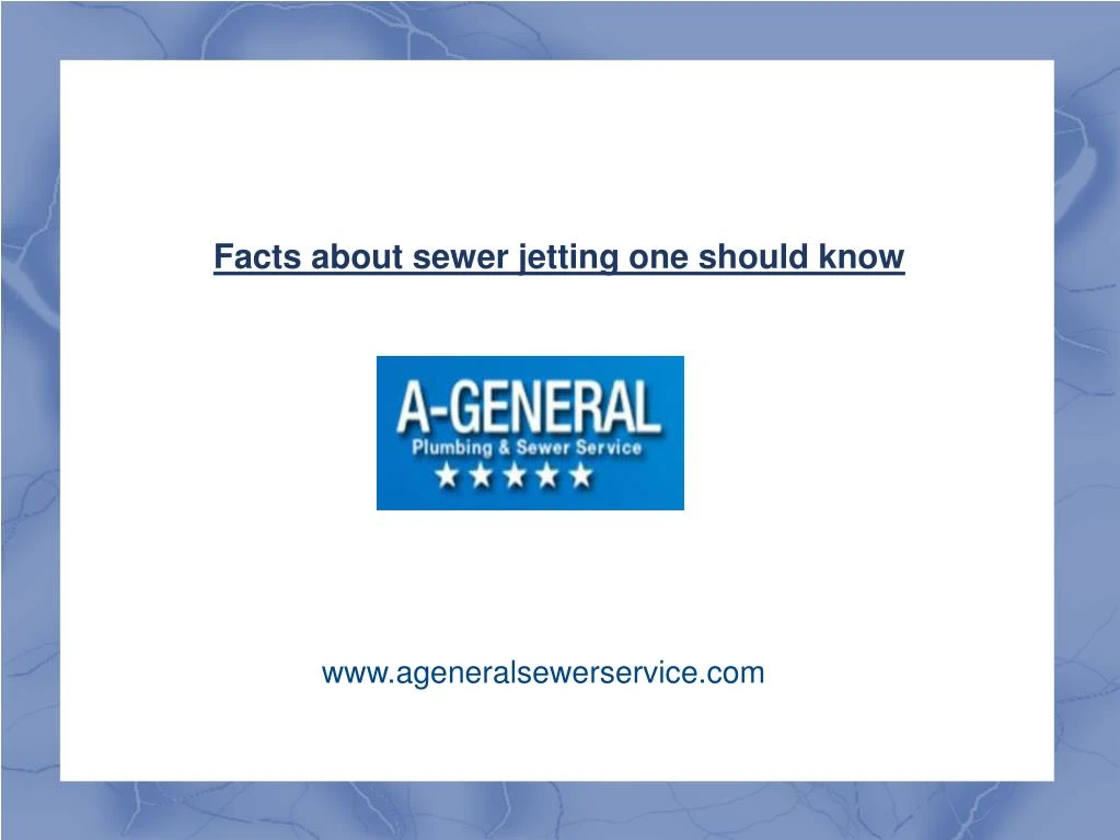 facts about sewer jetting one should know