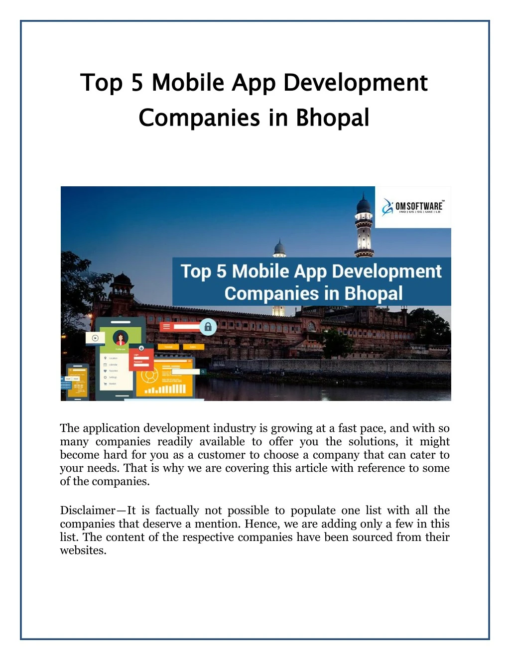 top 5 mobile app development companies in