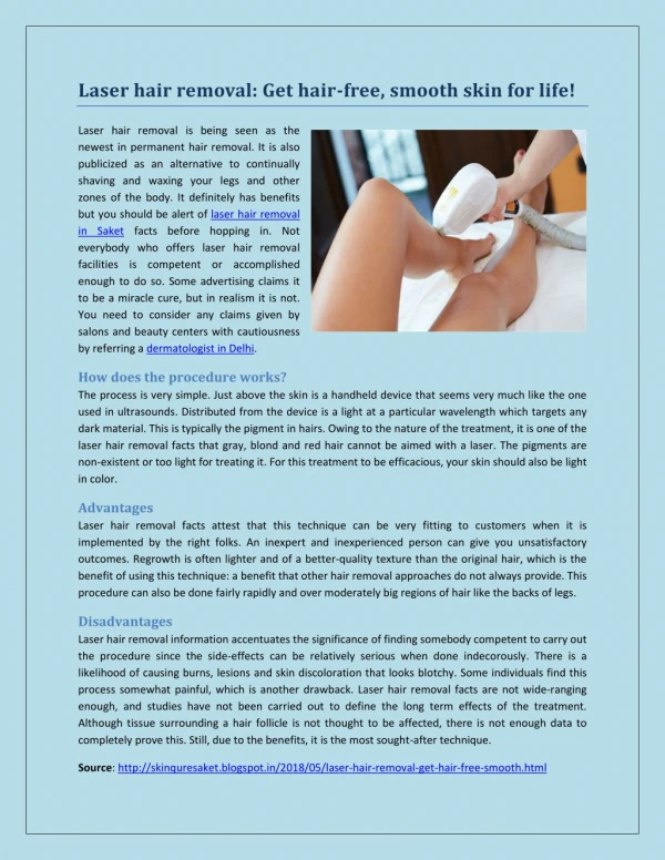 Laser hair removal: Get hair-free, smooth skin for life!