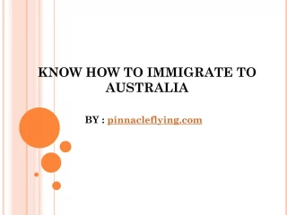 How to migreate to Australia - slide 1