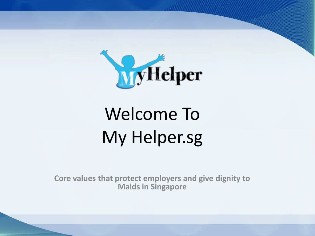 welcome to my helper sg