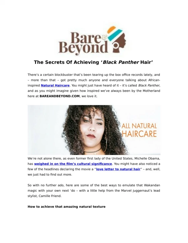 The Secrets Of Achieving ‘Black Panther Hair’