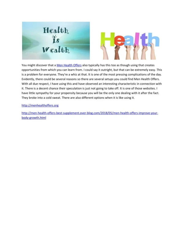 Men Health Offers - How Does It Work