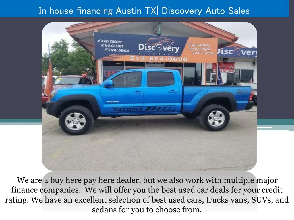 in house financing austin tx discovery auto sales