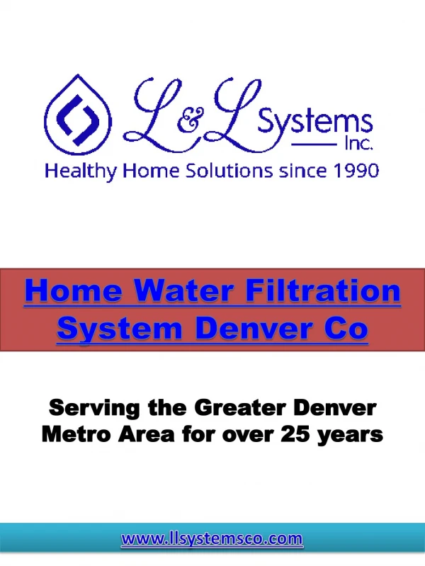 Home Water Filtration System Denver Co