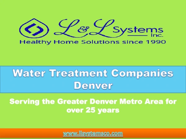 Water Treatment Companies Denver