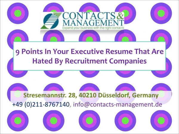 9 Points In Your Executive Resume That Are Hated By Recruitment Companies