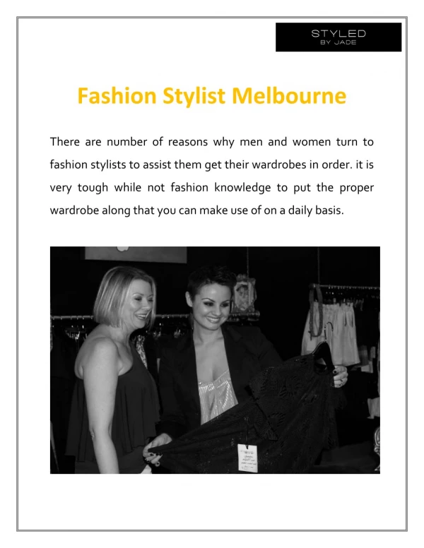 Latest Fashion Stylist in Melbourne