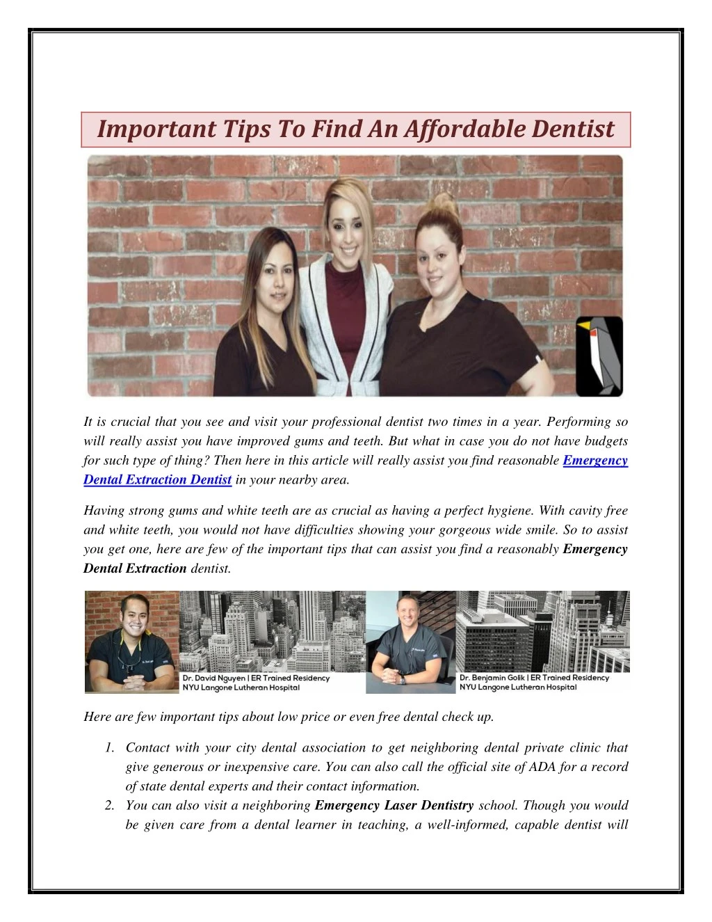 important tips to find an affordable dentist