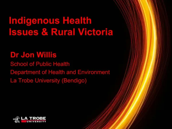 Indigenous Health Issues Rural Victoria