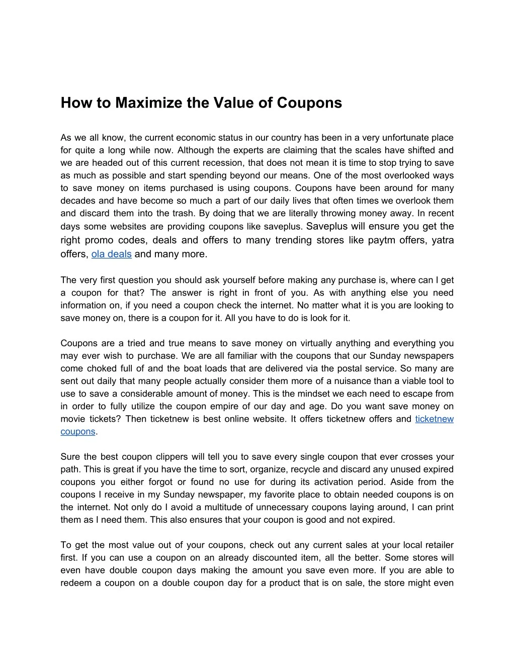 how to maximize the value of coupons