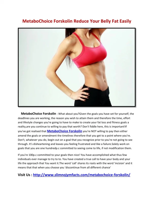 MetaboChoice Forskolin Lose Weight Naturally And Quickly!