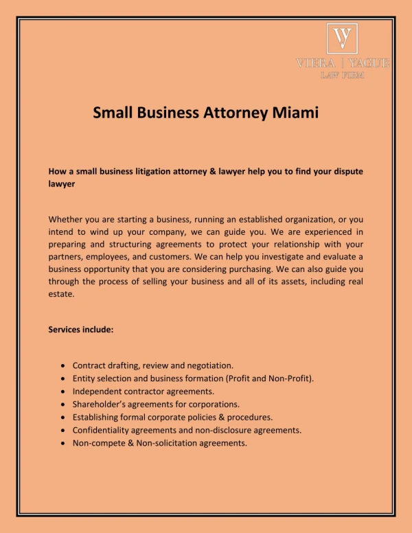 Small Business Attorney in Miami